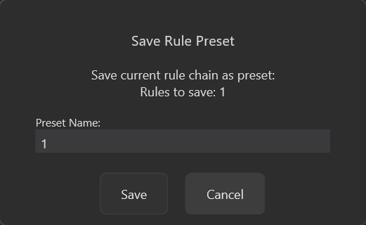 Overwrite preset confirmation