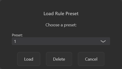 Load Rule Preset dialog