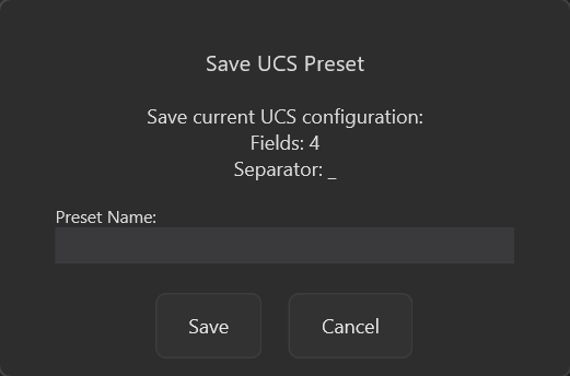 UCS preset Save / Load