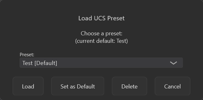 UCS default preset