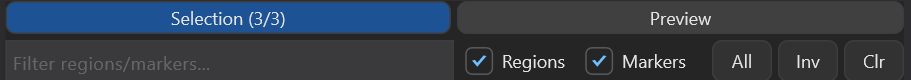 Selection Tab top controls