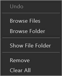 Source Files full right-click menu